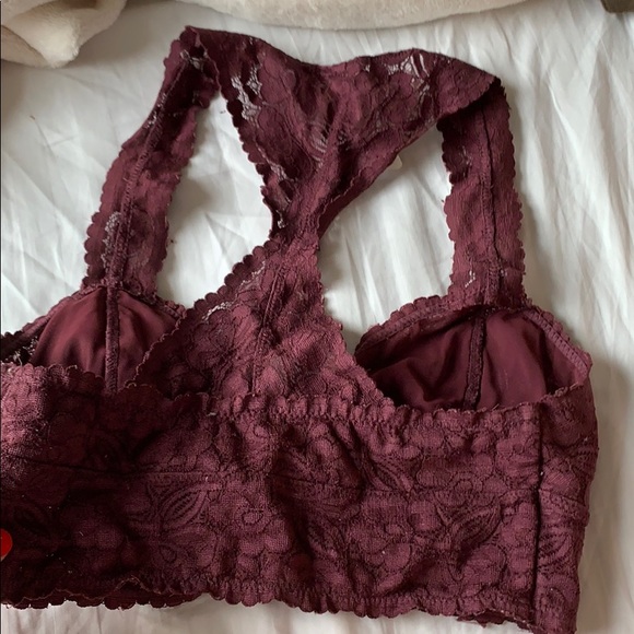 Free people maroon purple lace racer back bralette - Picture 2 of 2